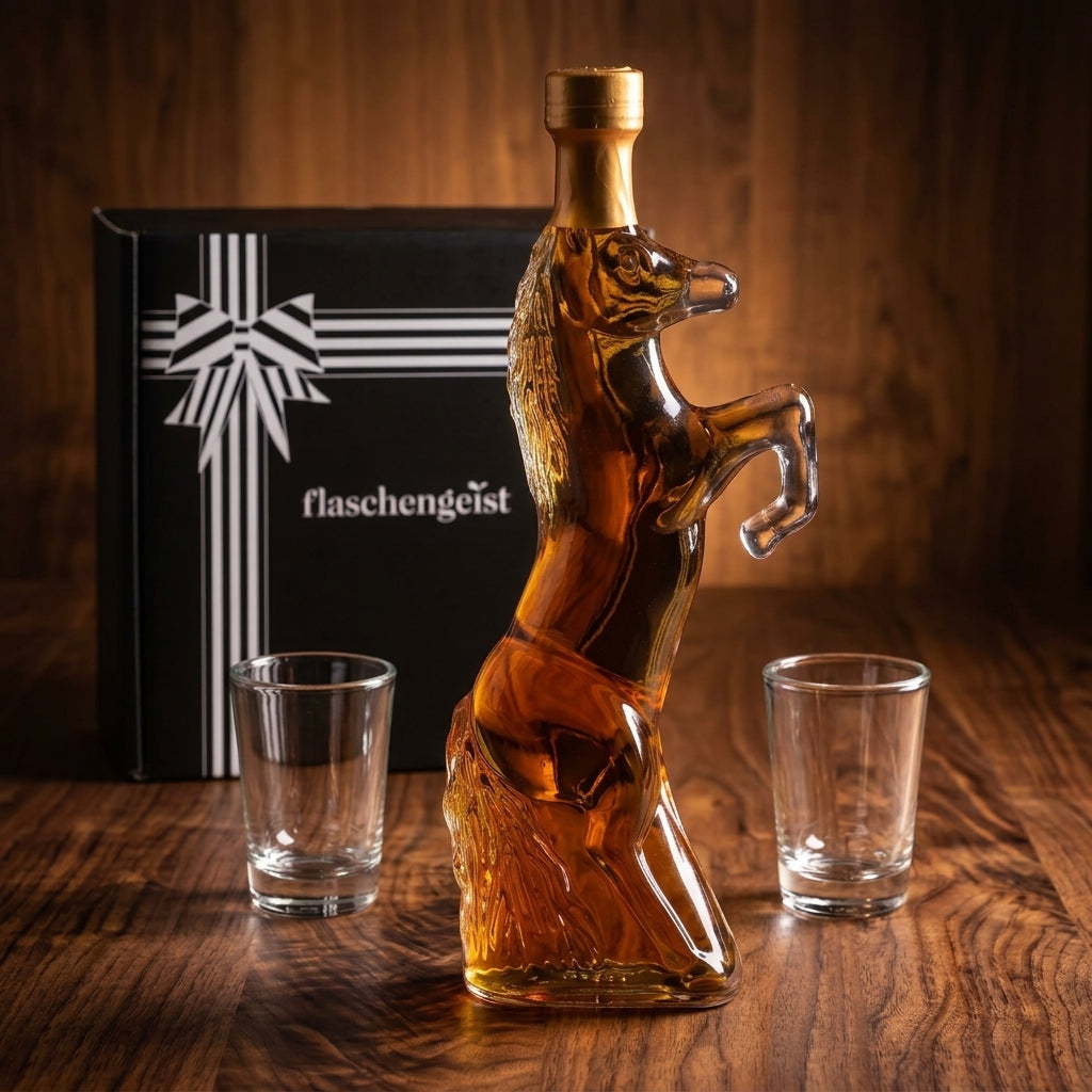 Flaschengeist Horse Bottle | Personalised Non-Alcoholic Equestrian Gift & Racing Memorabilia