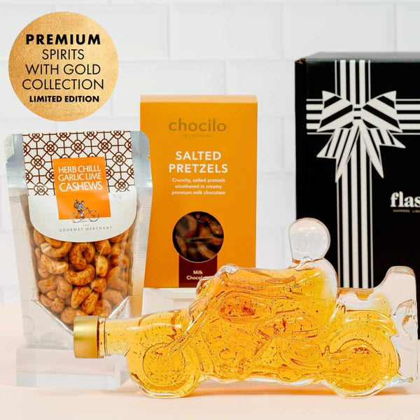 Motorbike Gourmet Treats Hamper with 24ct Gold Flakes